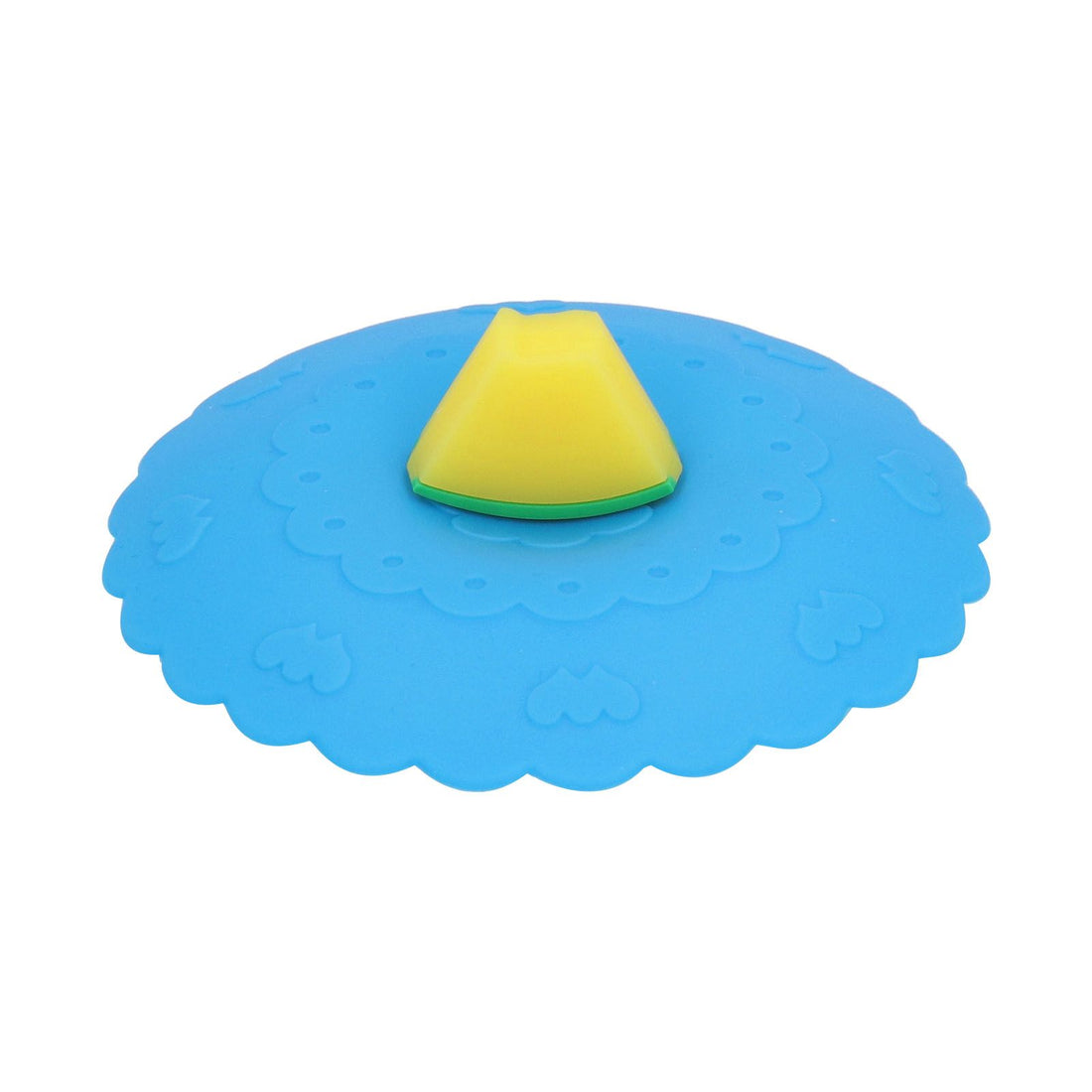 Blue silicone lid for hot and cold beverage cups, heat resistant and dustproof, designed for kitchen and home use.
