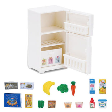 Dollhouse Decoration Accessories Mini Dollhouse Freezer Model Simulation Refrigerator Toy Ornaments Pretend Play Toy for Children