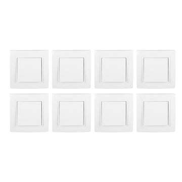8Pcs Single Pole Light Switch 10A/250V Wall Decorative Paddle Rocker Switch European Regulations for House Use