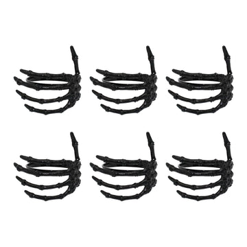 Black ghost-shaped napkin ring with alloy material, designed for Halloween-themed tableware and napkin decoration.