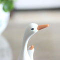 Synthetic resin baby and mother duck toy for pretend play, decorative tabletop duck model for household living room ornament