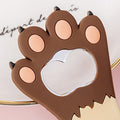 Colorful cat paw bottle opener with magnet, silicone material, vibrant stripes, and fridge magnet feature for kitchen and home use.