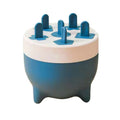 Blue 6-cavity Popsicles Mold with detachable design, made of durable, safe plastic for kids' pretend play and healthy frozen treats.