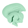 Green food grade silicone squirrel-shaped tea infuser filter, cute squirrel design for brewing tea in a baby and kids lunch box.