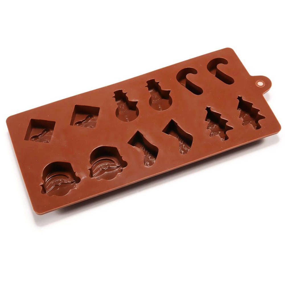 Silicone Christmas mold for chocolates, non-stick baking mold, suitable for kids' pretend play, by Everything Baby.