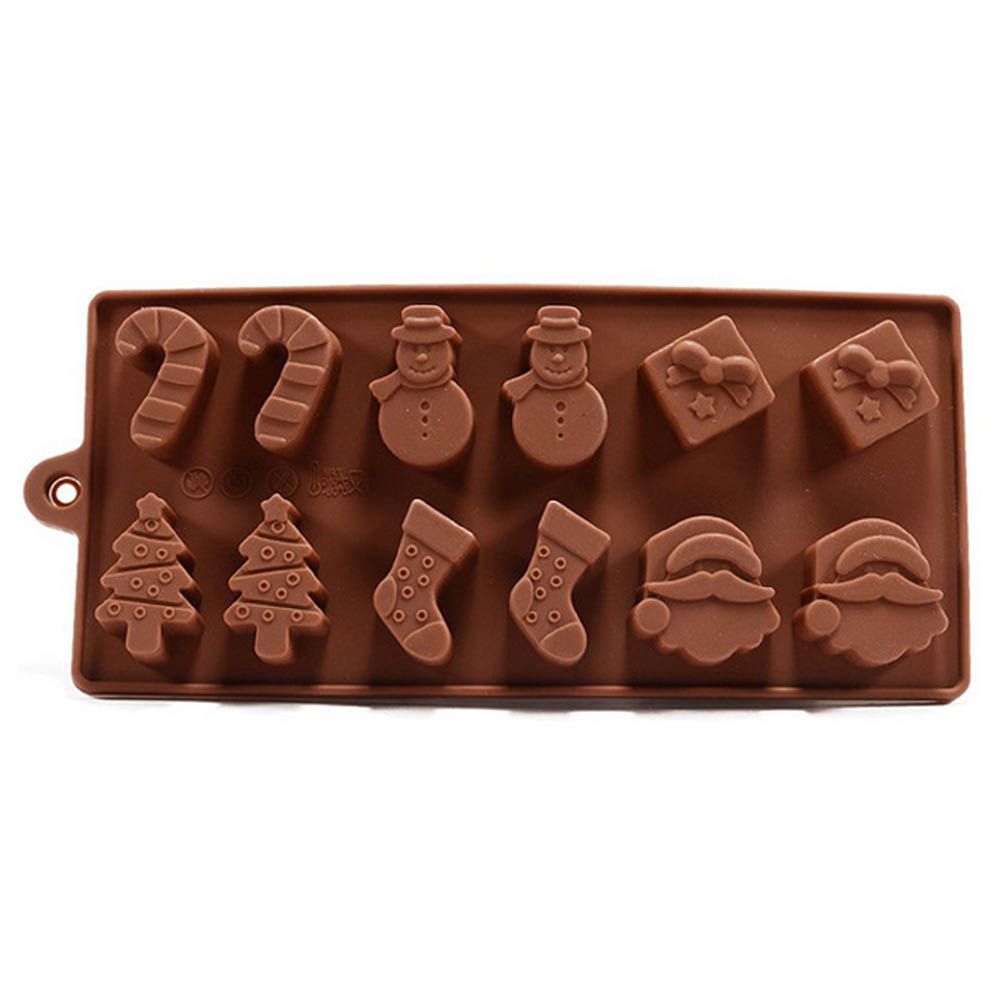 Silicone Christmas mold by Everything Baby for baking and pretend play, featuring festive holiday design for kids' toys and treats.