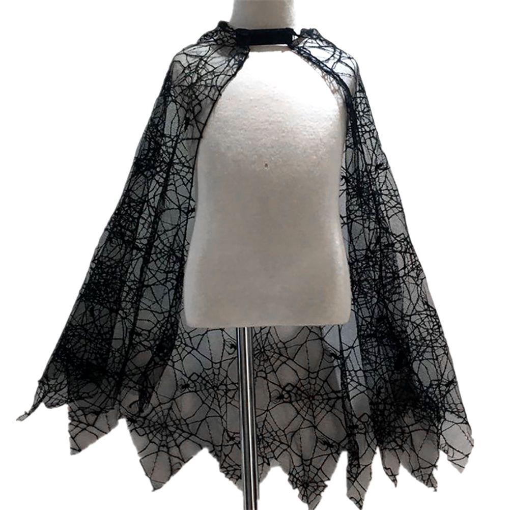 Baby Halloween cobweb cloak from Everything Baby, featuring a spooky spider design for kids' cosplay and pretend play costume.