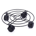 Heavy duty iron potted plant stand with wheels, round flower pot rack for indoor and outdoor use, from Everything Baby.