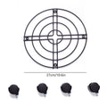 Heavy duty iron wheeled plant stand with round flower pot rack for indoor and outdoor use, suitable for baby and kid’s outdoor play areas.
