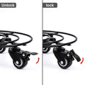 Heavy duty iron potted plant stand with wheels, round flower pot rack for indoor and outdoor use, by Everything Baby.