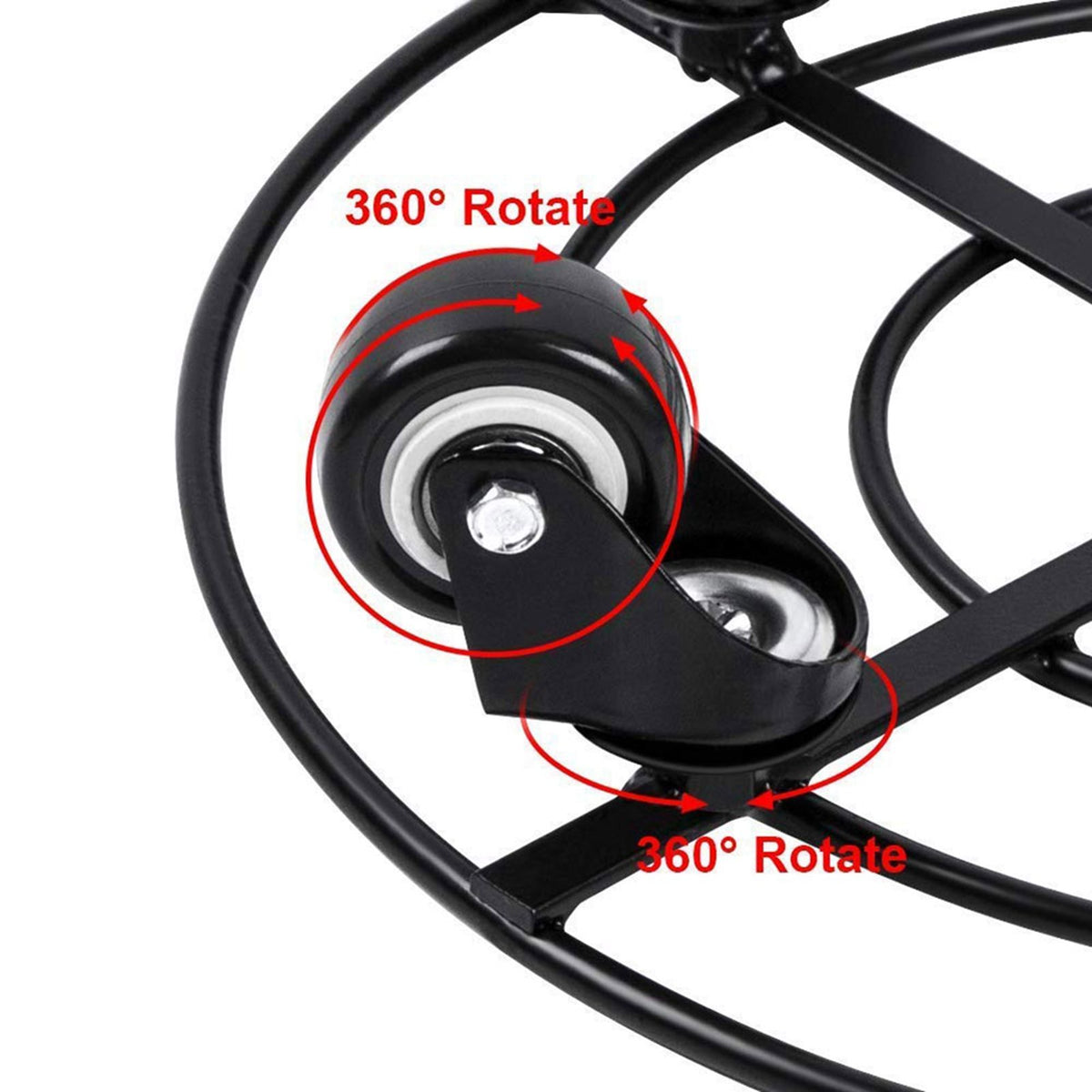 Heavy duty iron potted plant stand with wheels, round flower pot rack for indoor and outdoor use by Everything Baby.