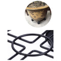 Heavy duty iron round plant stand with wheels for indoor and outdoor use, suitable for potted flowers and decorative plants.