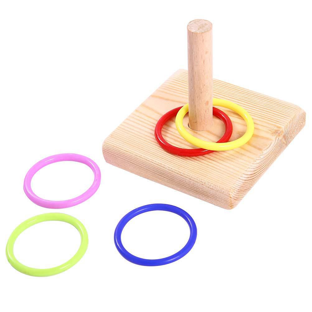 Stacking ring bird toy set for parrots, small rings for bird play and enrichment, designed for playful bird tricks and tabletop fun.