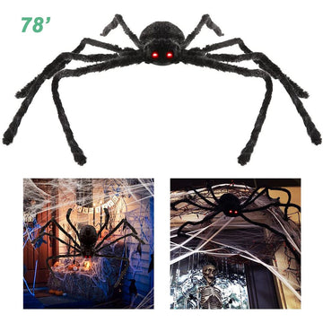 200cm giant Halloween spider decoration by Everything Baby hanging outdoors or indoors for spooky seasonal decor.