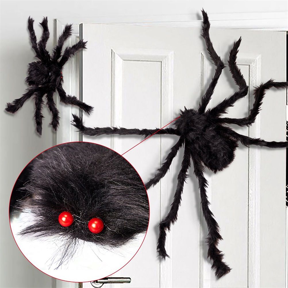Large 200cm Halloween spider decoration by Everything Baby, hanging outdoor prop with adjustable legs for spooky indoor or outdoor decor.