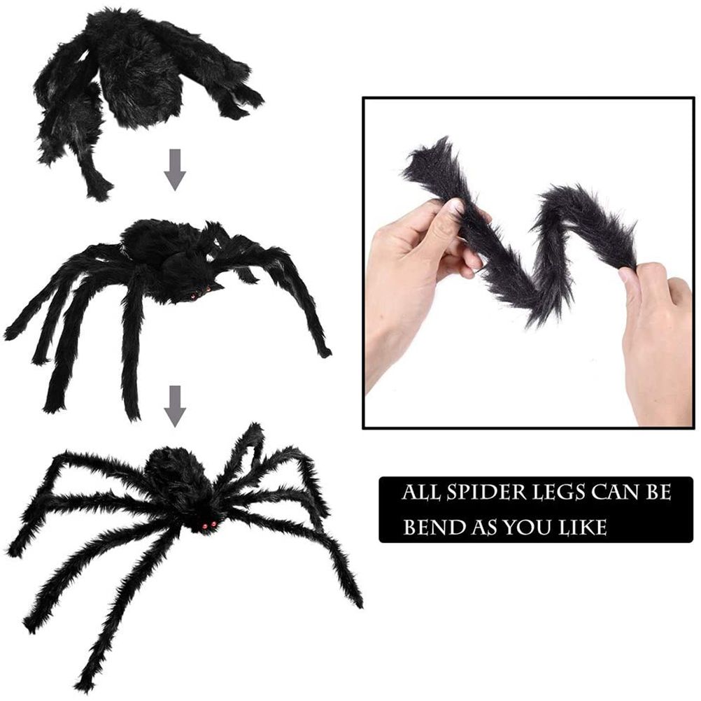 Large 200cm Halloween hanging spider decoration by Everything Baby, suitable for indoor and outdoor spooky Halloween decor.