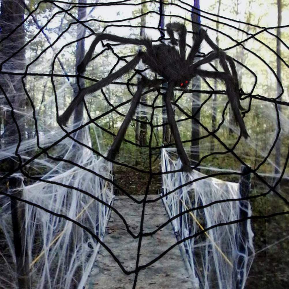 Large 200cm Halloween hanging spider decoration with adjustable legs, suitable for indoor and outdoor spooky Halloween decor.