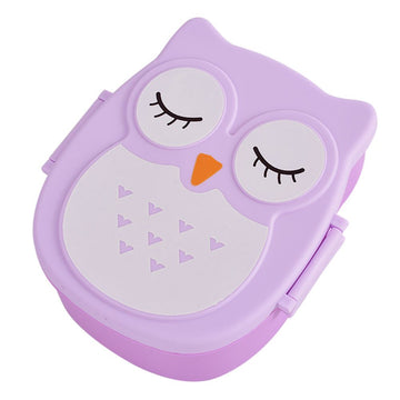 Cute owl-shaped kids lunch box from Everything Baby, portable bento food container for kids, ideal for picnics and pretend play.