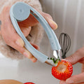 Portable strawberry huller and pineapple corer by Everything Baby, designed for easy removal of stems from fruits and vegetables.