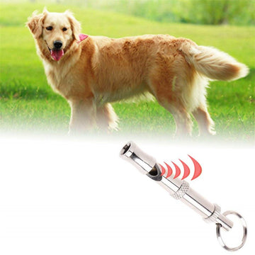 Portable Pet Dog Whistle Keychain Two Tone Ultrasonic Flute Stop Barking Sound Repeller Dog Training Whistle