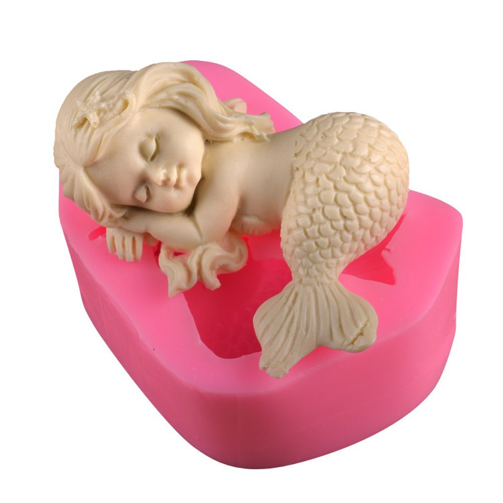 Silicone mermaid cake mold by Everything Baby, non-stick mold for pretend play and baking, featuring a detailed mermaid design.