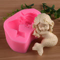 Silicone mermaid cake mold by Everything Baby, non-stick mold for pretend play and baking, shaped like a mermaid for kids' pretend toys.