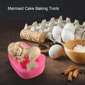 Silicone mermaid cake mold by Everything Baby, non-stick mold for pretend play and baking, shaped like a mermaid for kids' activities.