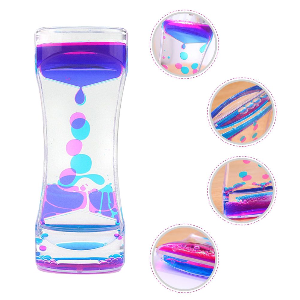 Colorful liquid motion timer toy from Everything Baby, bubble and oil hourglass for anxiety relief and pretend play for kids and adults.