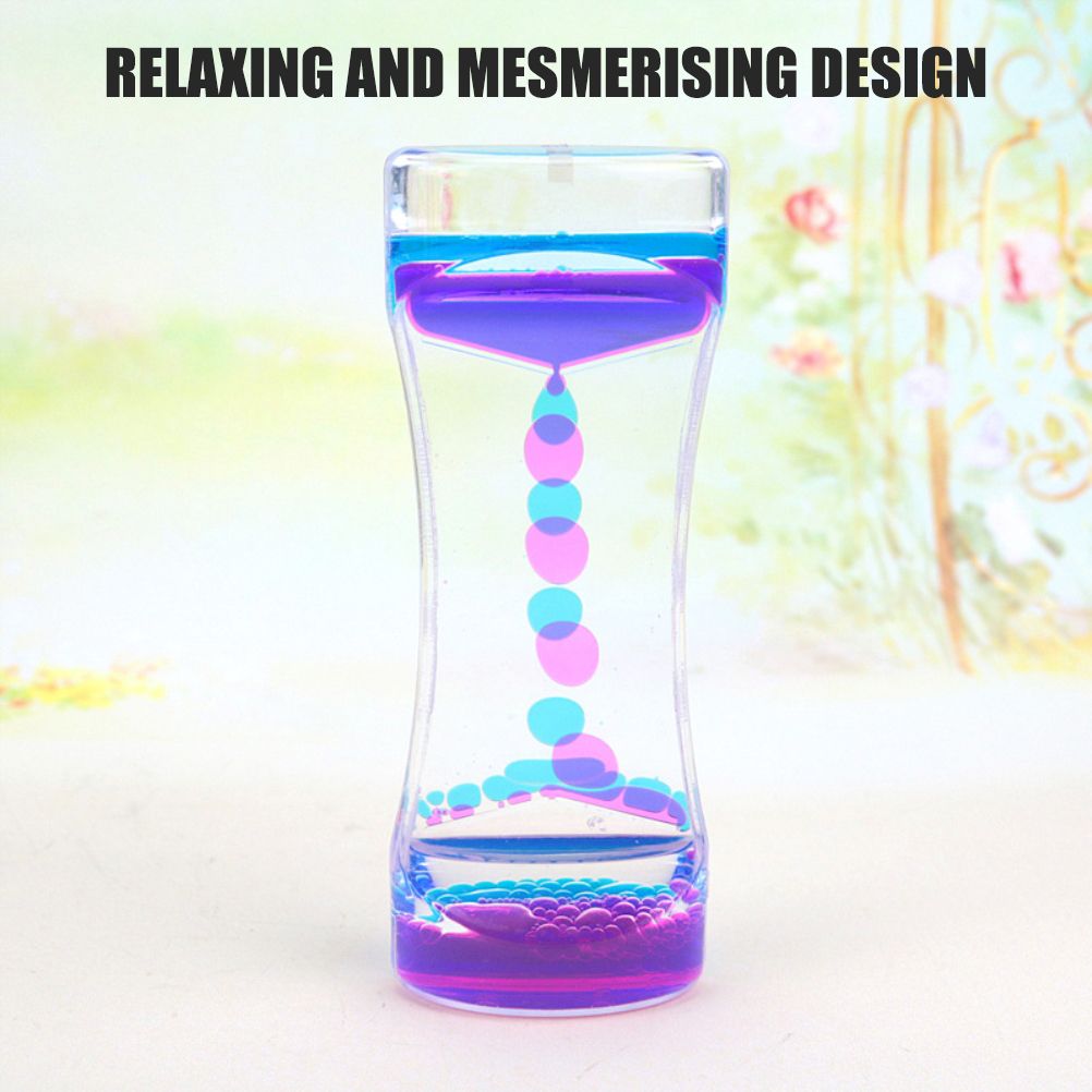 Colorful liquid motion timer bubble hourglass toy from Everything Baby, designed for kids and adults for anxiety relief and pretend play.