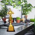 Gold plated Little Golden Man trophy, 19/22/24 cm, for kids’ outdoor play competitions, by Everything Baby.