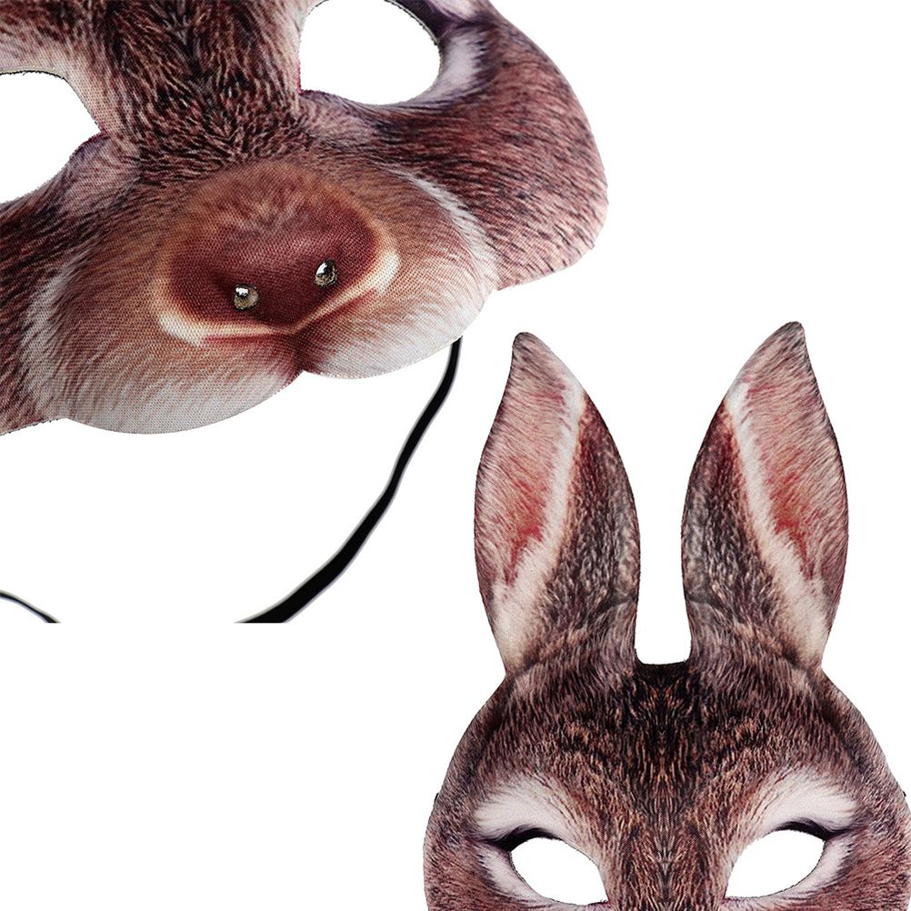 Funny EVA rabbit headgear for kids, featuring a half-face bunny design, ideal for parties, festivals, and pretend play.