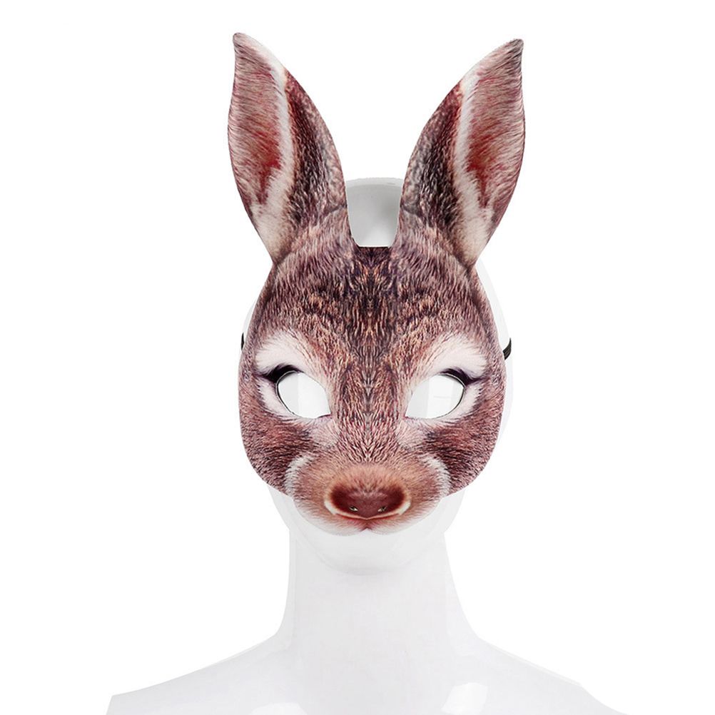 Funny EVA rabbit headgear for kids, featuring a half face bunny costume for parties, festivals, and pretend play.