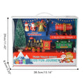 Electric Christmas train set with lights, music, and battery-operated railway tracks, designed for kids by Everything Baby.