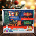 Electric Christmas train set with lights, music, and railway tracks for kids, battery-operated ride-on toy by Everything Baby.