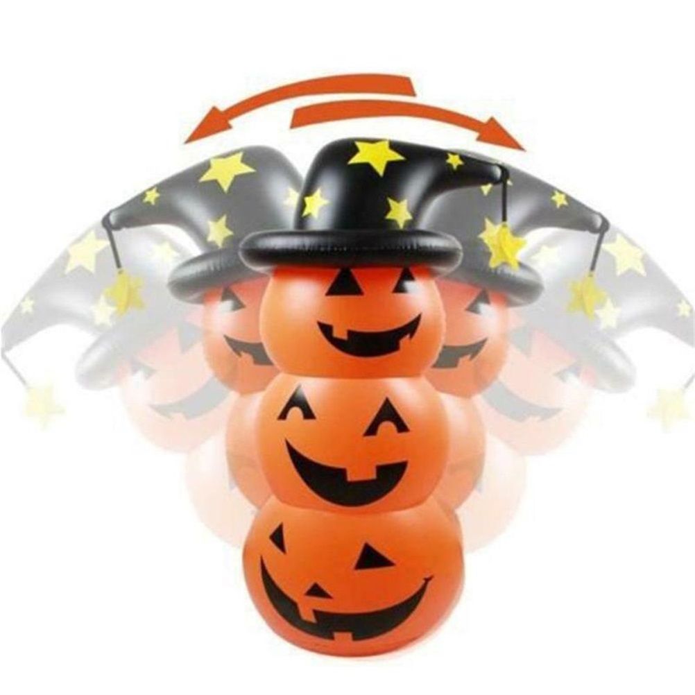 Cute Halloween pumpkin inflatable tumbler, 55.1 inches, made of PVC, perfect for outdoor or indoor Halloween party decorations.