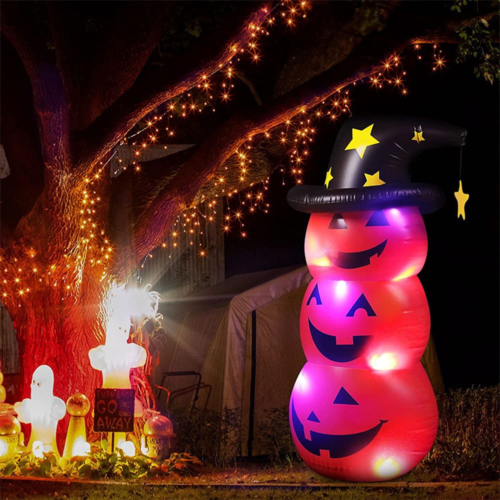 Cute inflatable Halloween pumpkin tumbler decoration, 55.1 inches, made of PVC, perfect for outdoor or indoor Halloween party decor.