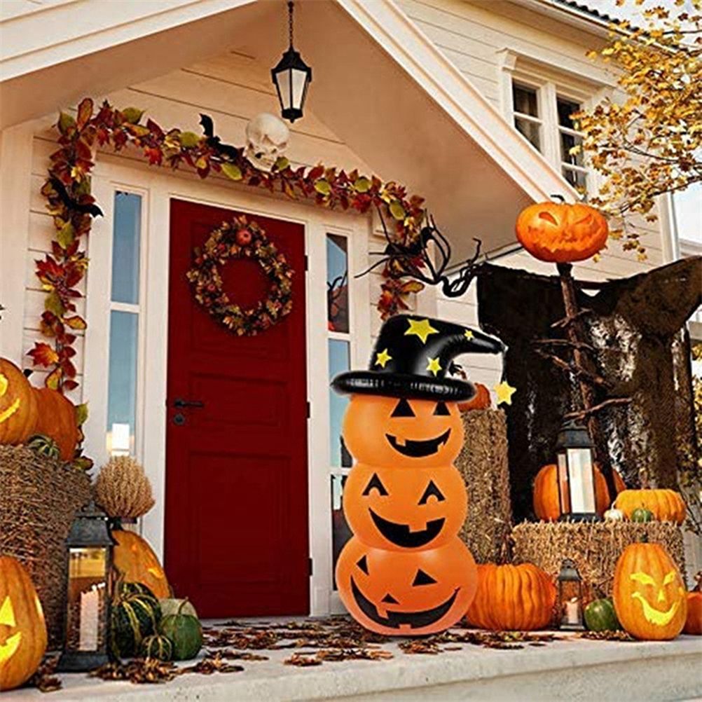 Cute Halloween pumpkin inflatable tumbler from Everything Baby, 55.1 inches, outdoor or indoor Halloween decoration for kids' parties