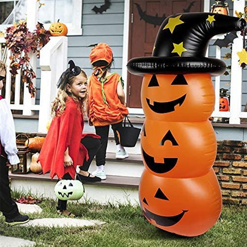 Cute Halloween pumpkin inflatable tumbler from Everything Baby, perfect for outdoor or indoor Halloween decoration.