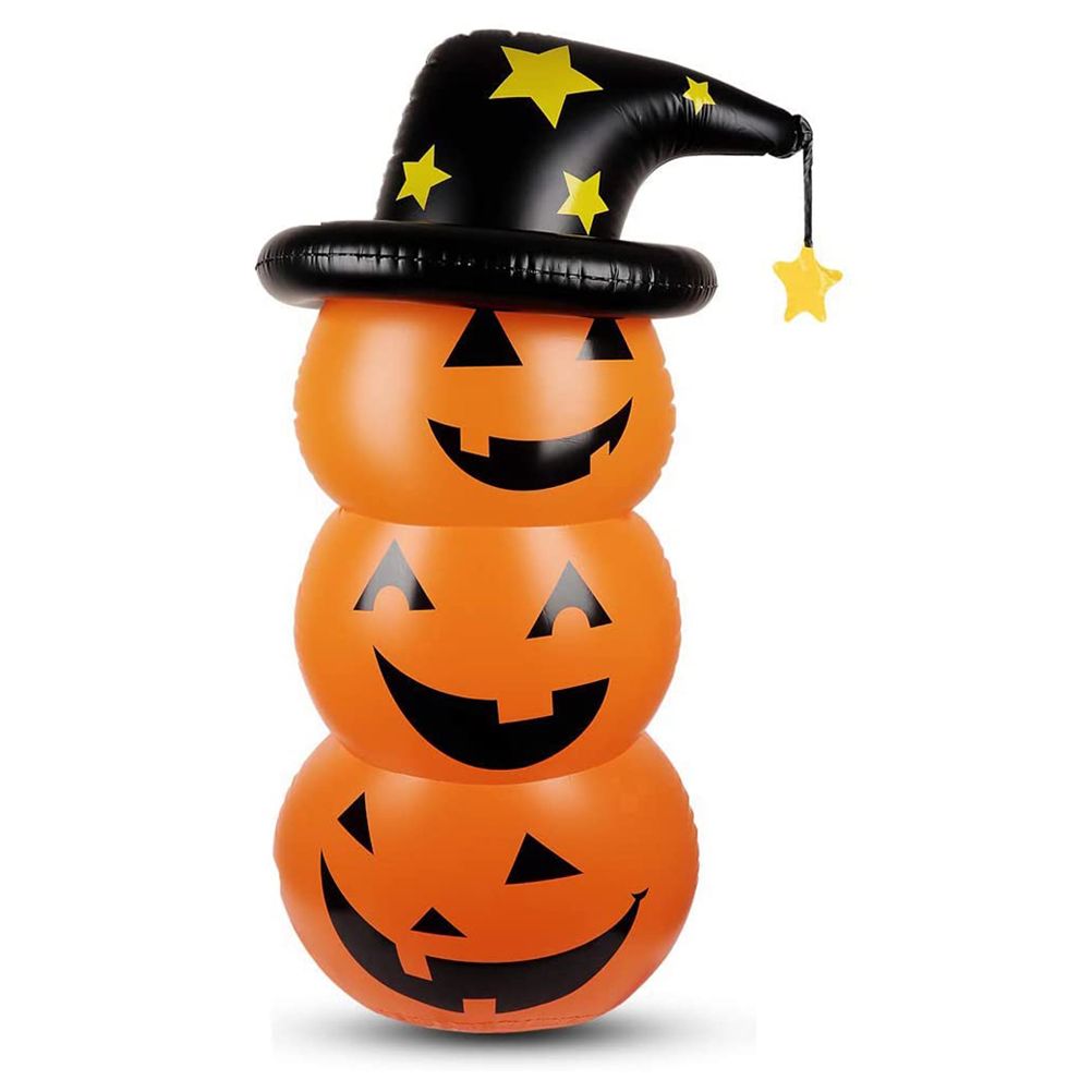 Cute Halloween pumpkin inflatable tumbler, 55.1 inches, made of PVC, perfect for outdoor or indoor Halloween party decoration.