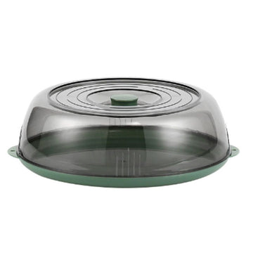 Dish Cover PET Heat Insulation Storage Transparent Dustproof for Home Picnic Cooking Green