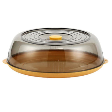 Dish Cover PET Heat Insulation Storage Transparent Dustproof for Home Picnic Cooking Yellow