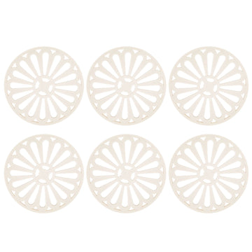 6Pcs Coaster Round Thickened Creative Insulation Pad Kitchen Table Mat Household SuppliesBeige