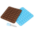 Brown and blue skull silicone ice cube molds for Halloween decor, desserts, or chocolates, perfect for fun party treats.