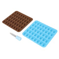 Brown and blue skull silicone ice cube tray mold for Halloween decor, desserts, or chocolates, featuring detailed skull designs.