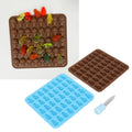 Brown and blue skull silicone mold ice cube tray for Halloween decor, desserts, or chocolates with detailed skull designs.