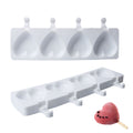 Silicone heart-shaped paw ice cream mold for homemade popsicles, ideal for kids' pretend play and DIY frozen treats.