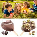 Heart-shaped silicone ice cream mold with four cavities, perfect for DIY popsicles, cakes, and jellies for kids.
