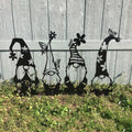 Cute outdoor garden metal goblin statue by Everything Baby, standing silhouette decorative iron art for yard or garden decor