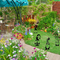 Cute metal garden goblin statue, outdoor iron art decoration for home garden yard, playful silhouette for outdoor decor.