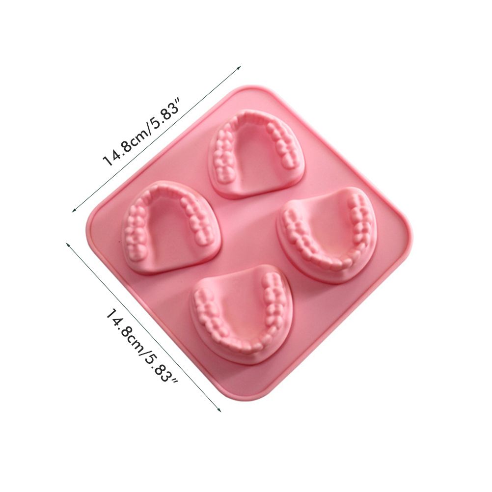Silicone ice cube tray with teeth-shaped molds, fun gag gift for dentists, ideal for dentist parties and novelty ice making.